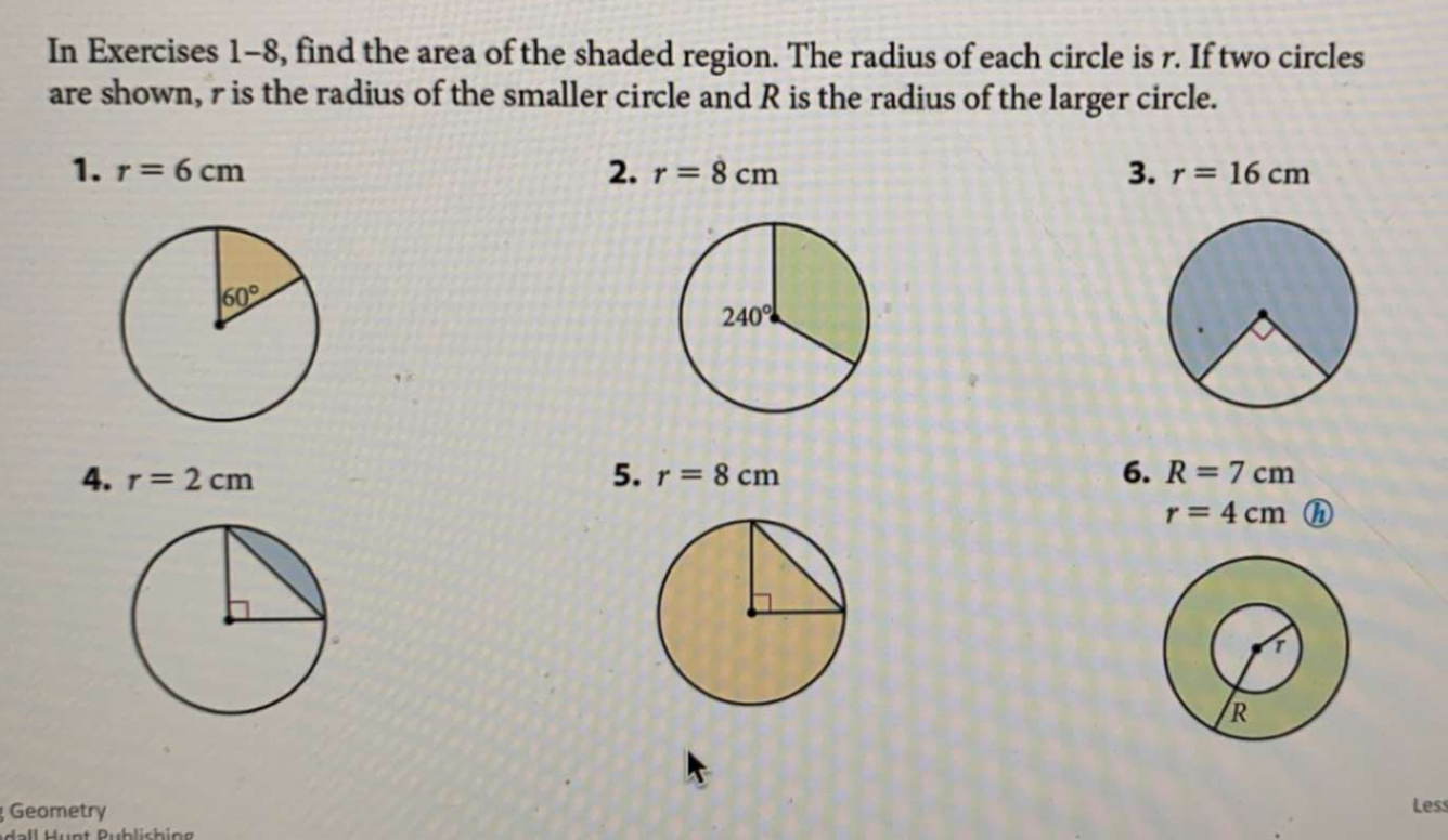 Solved In Exercises Find The Area Of The Shaded Region Chegg Com