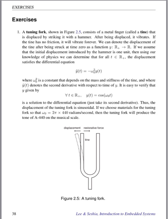 Solved EXERCISES Exercises 1. A tuning fork, shown in Figure