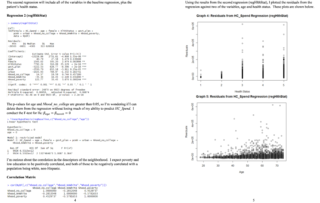 Solved The second regression will include all of the | Chegg.com