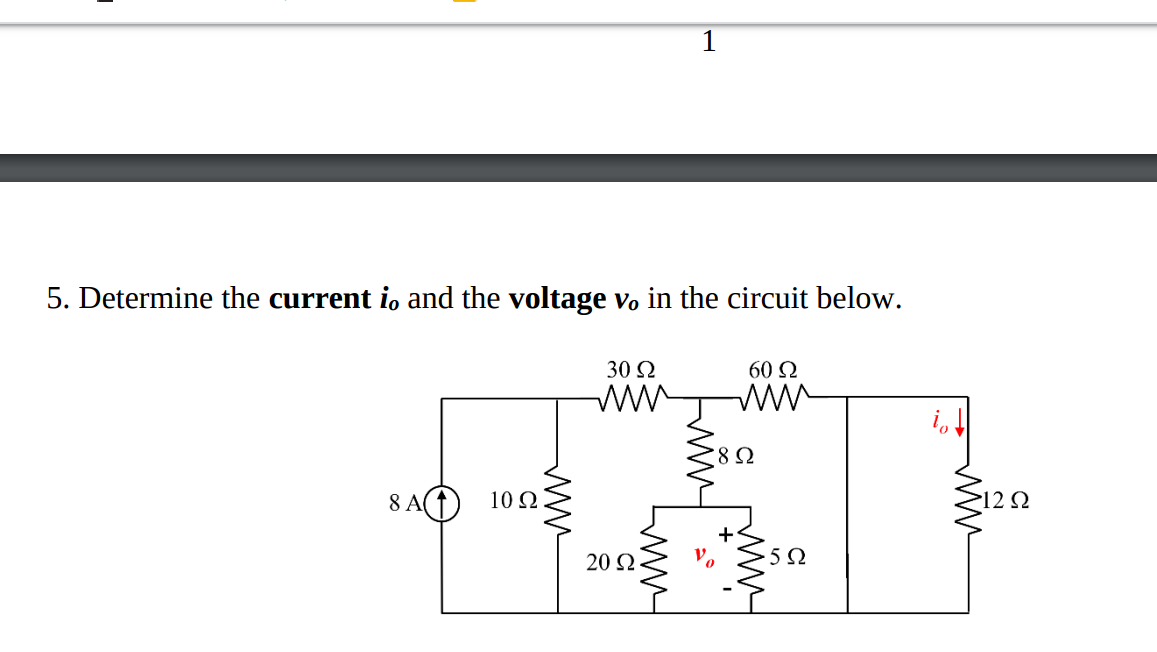 Solved 5. Determine the current i, and the voltage v, in the | Chegg.com