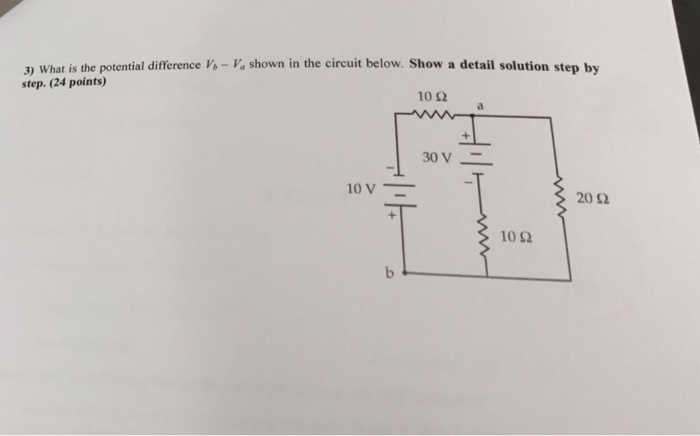 Solved What Is The Potential Difference V_a - V_b Shown In | Chegg.com