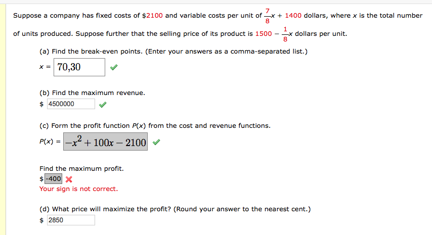 Solved r? Suppose a company has fixed costs of $2100 and | Chegg.com