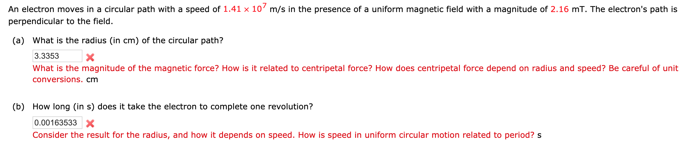 Solved An electron moves in a circular path with a speed of | Chegg.com