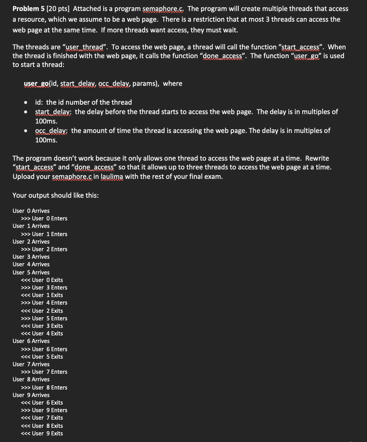 Solved semaphore.cinclude include