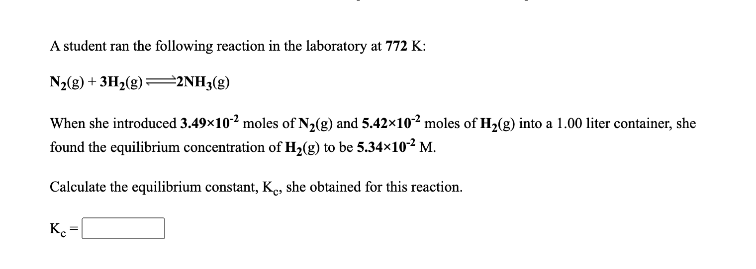 Solved A student ran the following reaction in the | Chegg.com