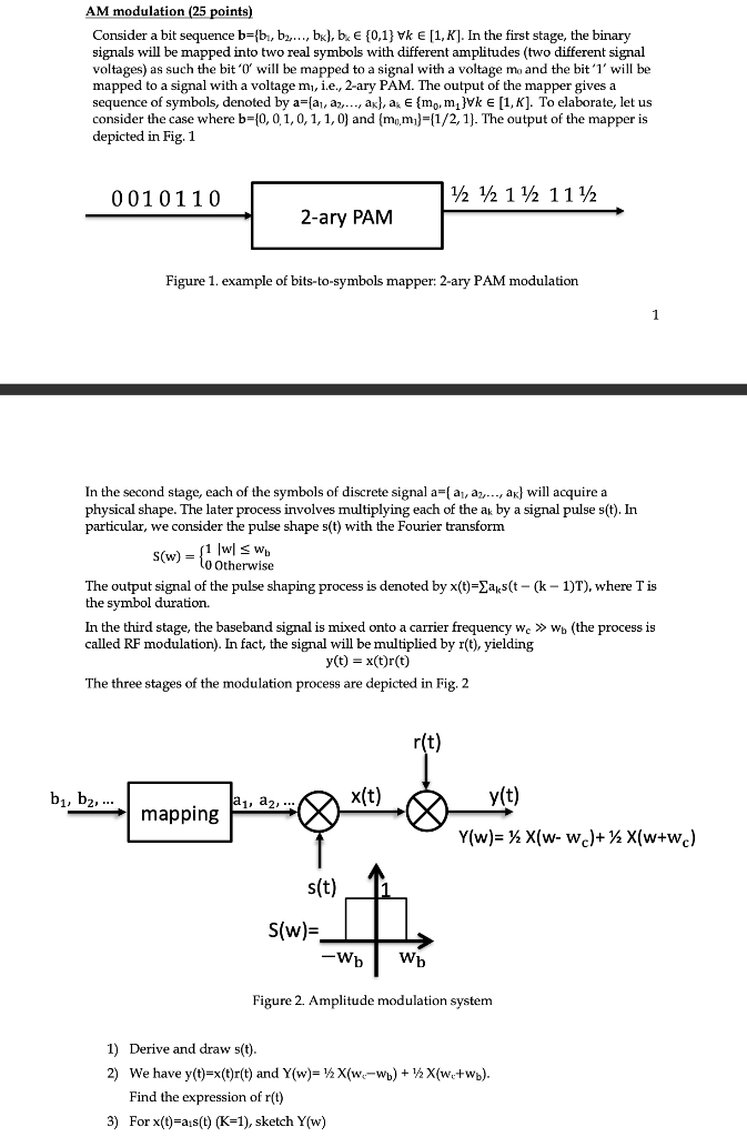 Solved AM modulation (25 points) Consider a bit sequence | Chegg.com