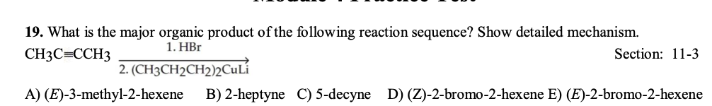 Solved 19. What Is The Major Organic Product Of The 