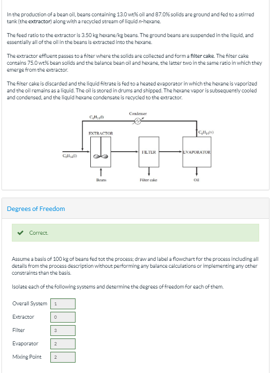 Solved In the production of a bean oil, beans containing