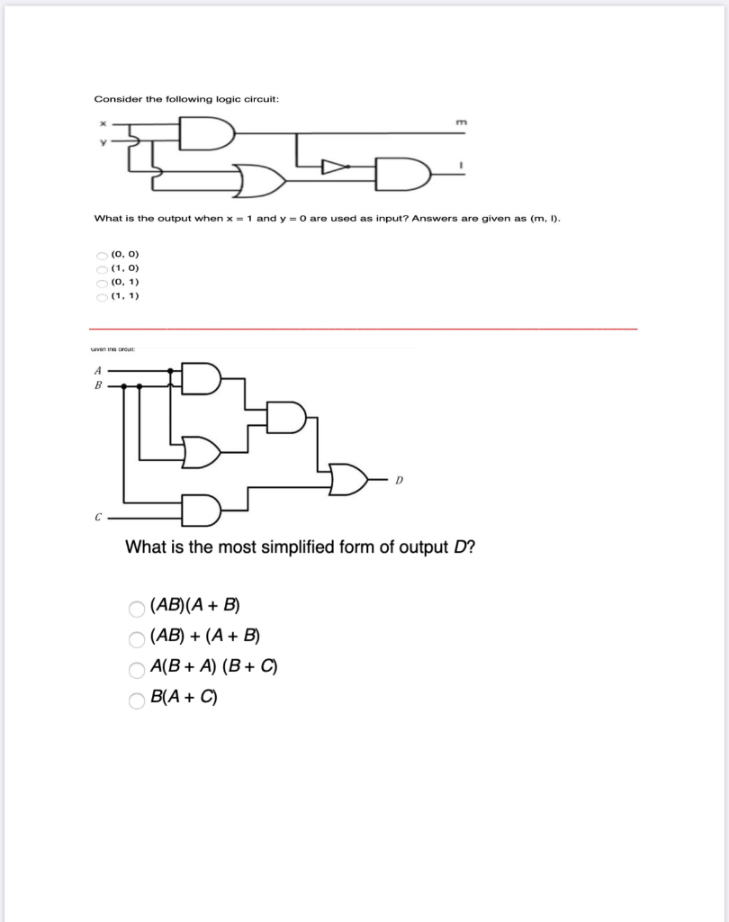 Solved Consider The Following Logic Circuit: What Is The | Chegg.com