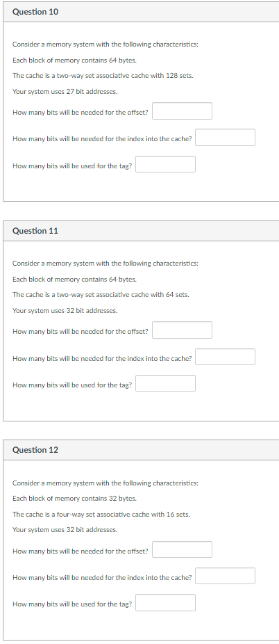 Solved Consider a memory system with the following | Chegg.com