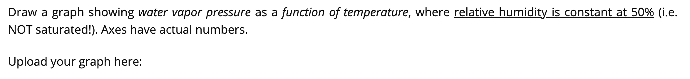 Draw a graph showing water vapor pressure as a | Chegg.com