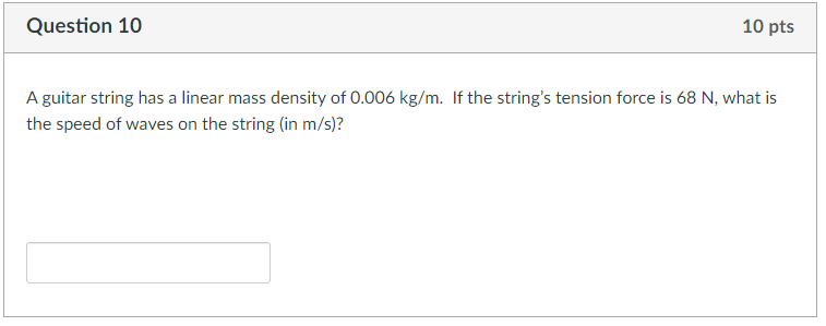 Solved A guitar string has a linear mass density of 0.006 Chegg