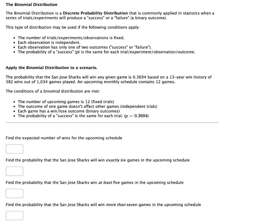 Solved The Binomial Distribution The Binomial Distribution | Chegg.com