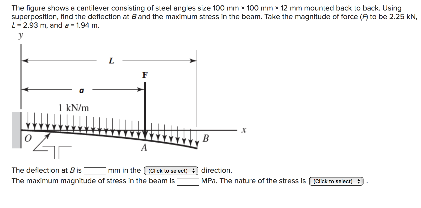 Solved The figure shows a cantilever consisting of steel | Chegg.com