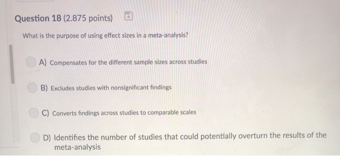 Solved Question 19 (2.875 points) Which of the following is | Chegg.com