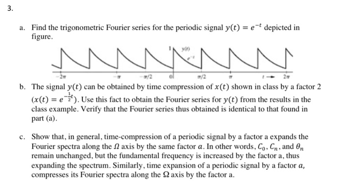 Solved 3. a. Find the trigonometric Fourier series for the | Chegg.com