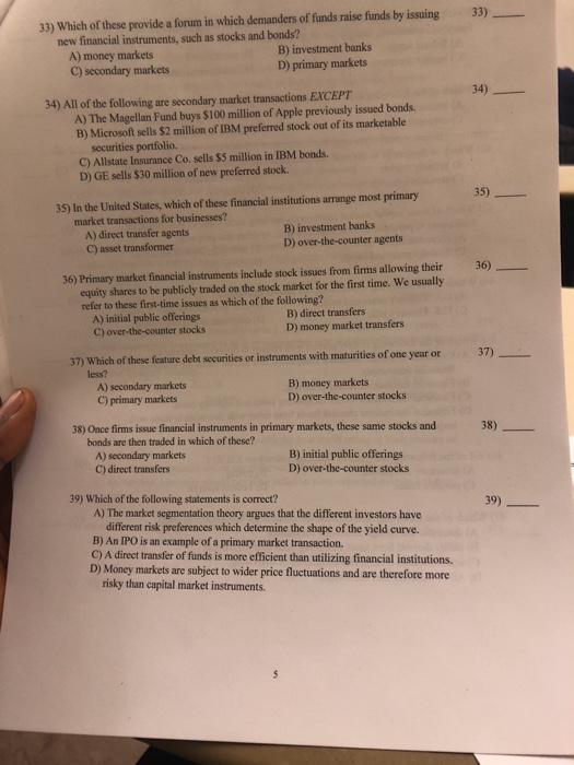 Solved 33) Which of these provide a forum in which demanders | Chegg.com