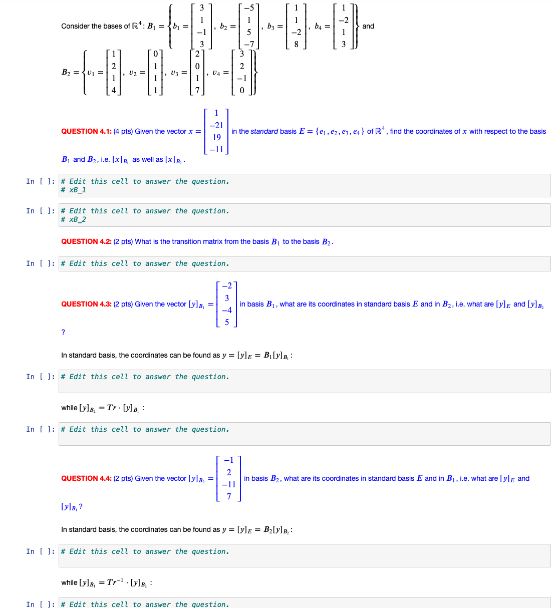 Solved Consider the bases of | Chegg.com