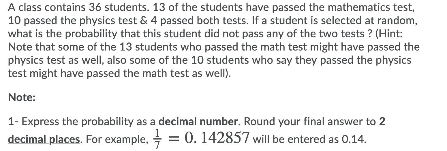 a third of the students ____ passed the test
