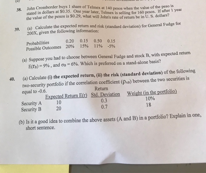 Solved Question 38 & 39 | Chegg.com