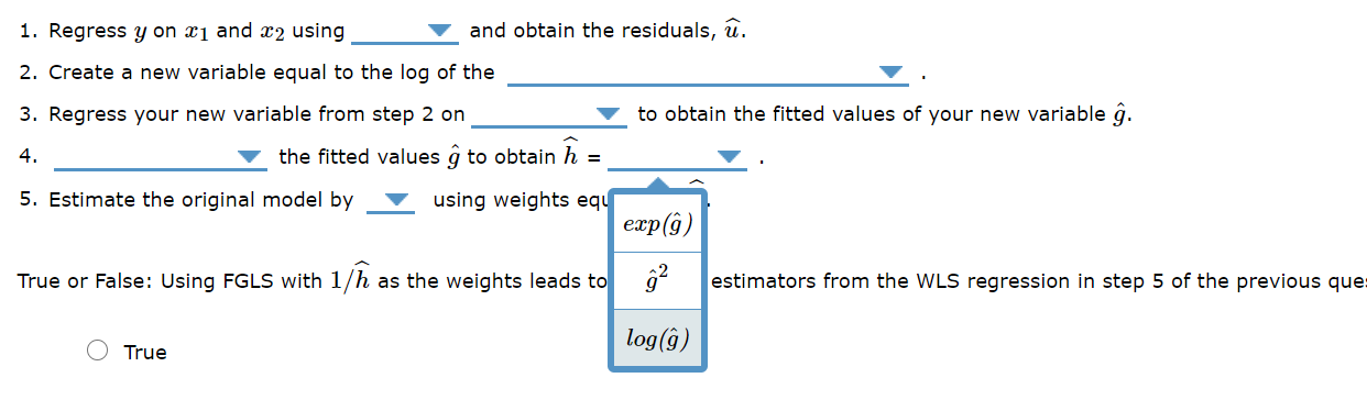 Solved 8 Feasible Generalized Least Squares Suppose You Chegg Com