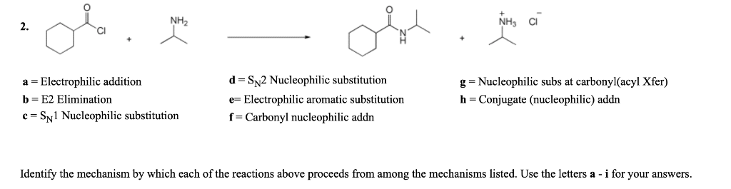 Solved NH2 2. Cl a Electrophilic addition b E2 Elimination d | Chegg.com