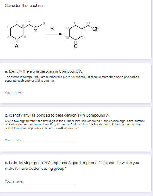 Solved Consider The Reaction A Identify The Alpha Carbo Chegg Com