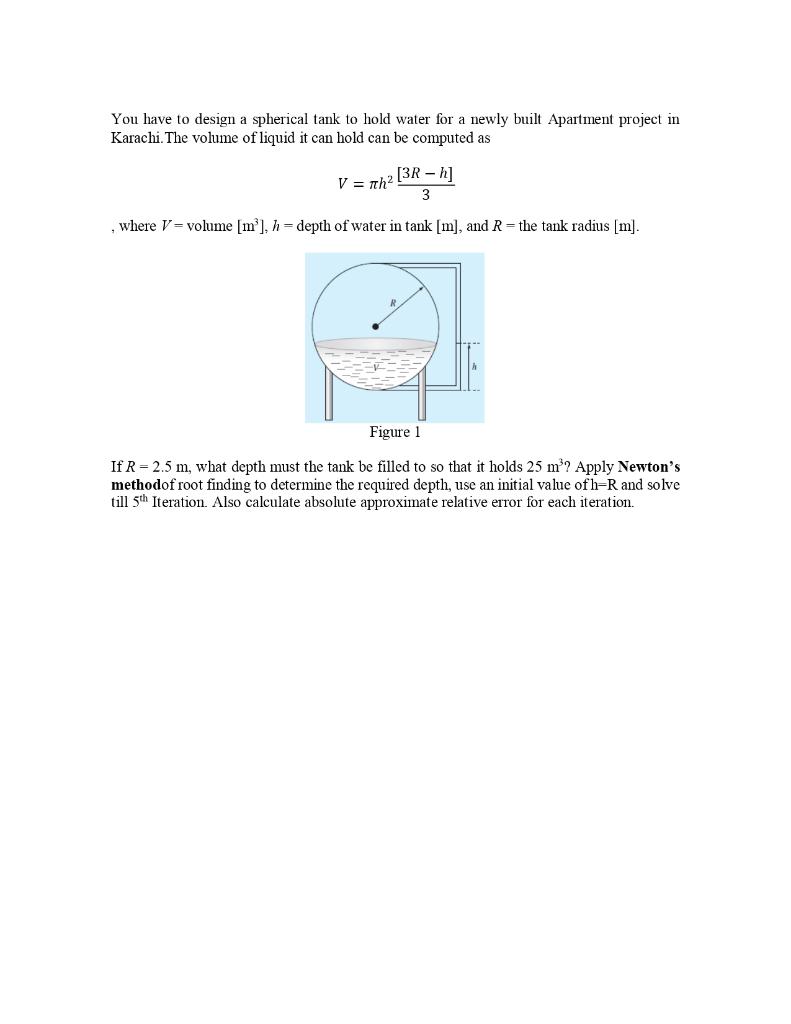 Solved You Have To Design A Spherical Tank To Hold Water Chegg Com