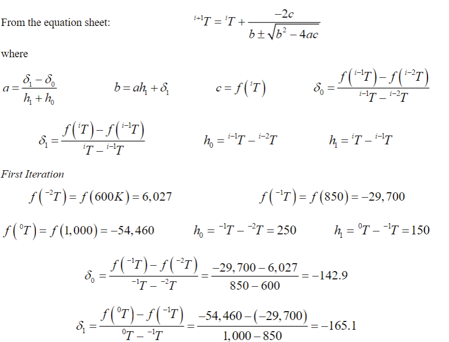 From the equation sheet: -2c i+T = T + b+Vb2 - 4ac = | Chegg.com