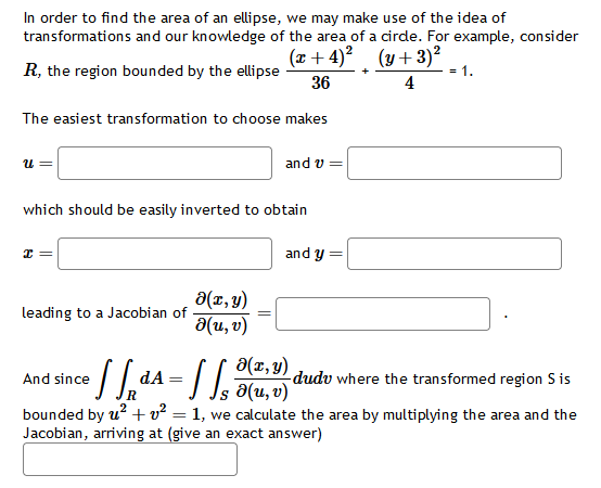 Solved In ﻿order to ﻿find the area of an ﻿ellipse, we ﻿may | Chegg.com