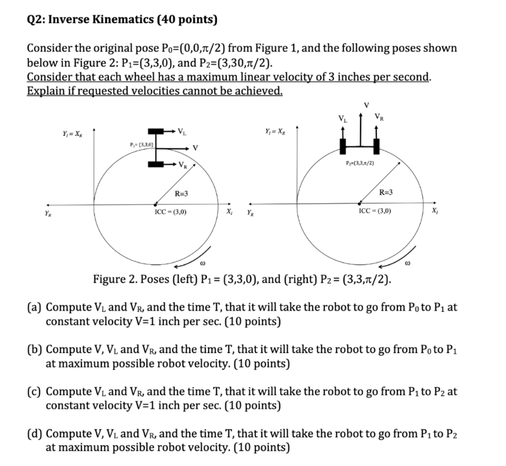 Solved For all questions: . Assume differential drive robot, | Chegg.com