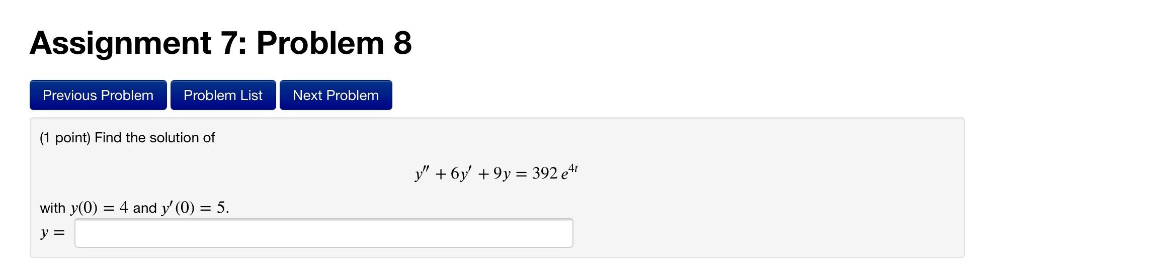 Solved Assignment 7: Problem 8 Previous Problem Problem List | Chegg.com