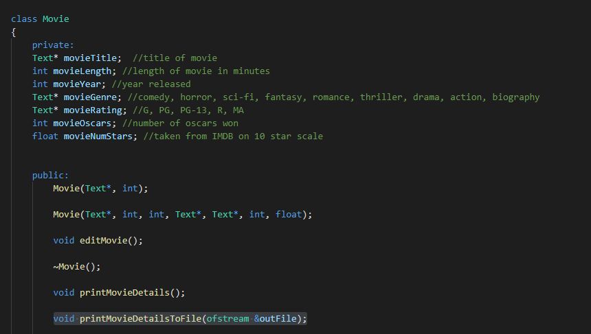Solved void Movies::SaveToFile(char *filename) { ofstream | Chegg.com