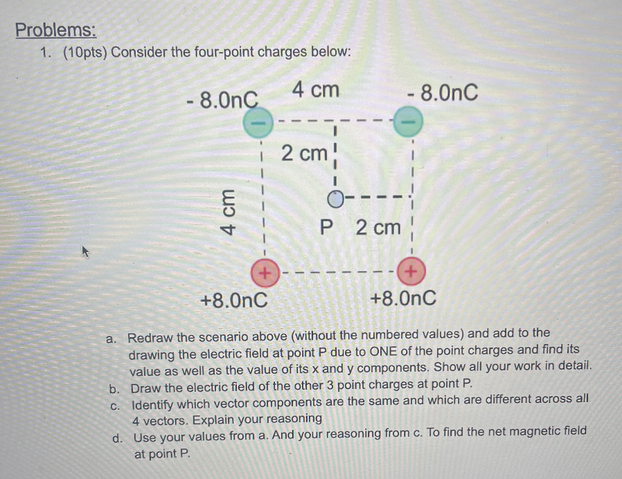 Solved Consider the 4 Point Charges below a.Redraw the | Chegg.com