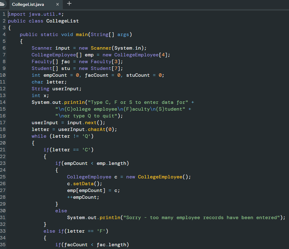 Solved Develop a set of classes for a college to use in | Chegg.com