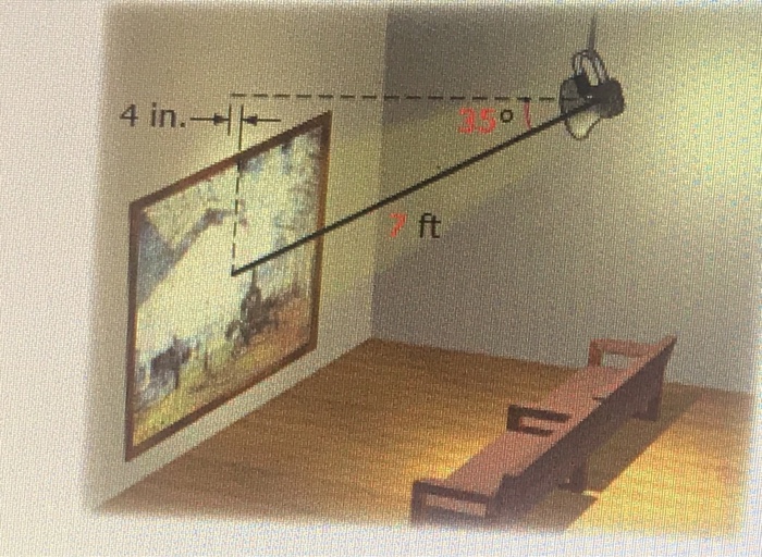 Solved for best illumination of a piece of art a lighting