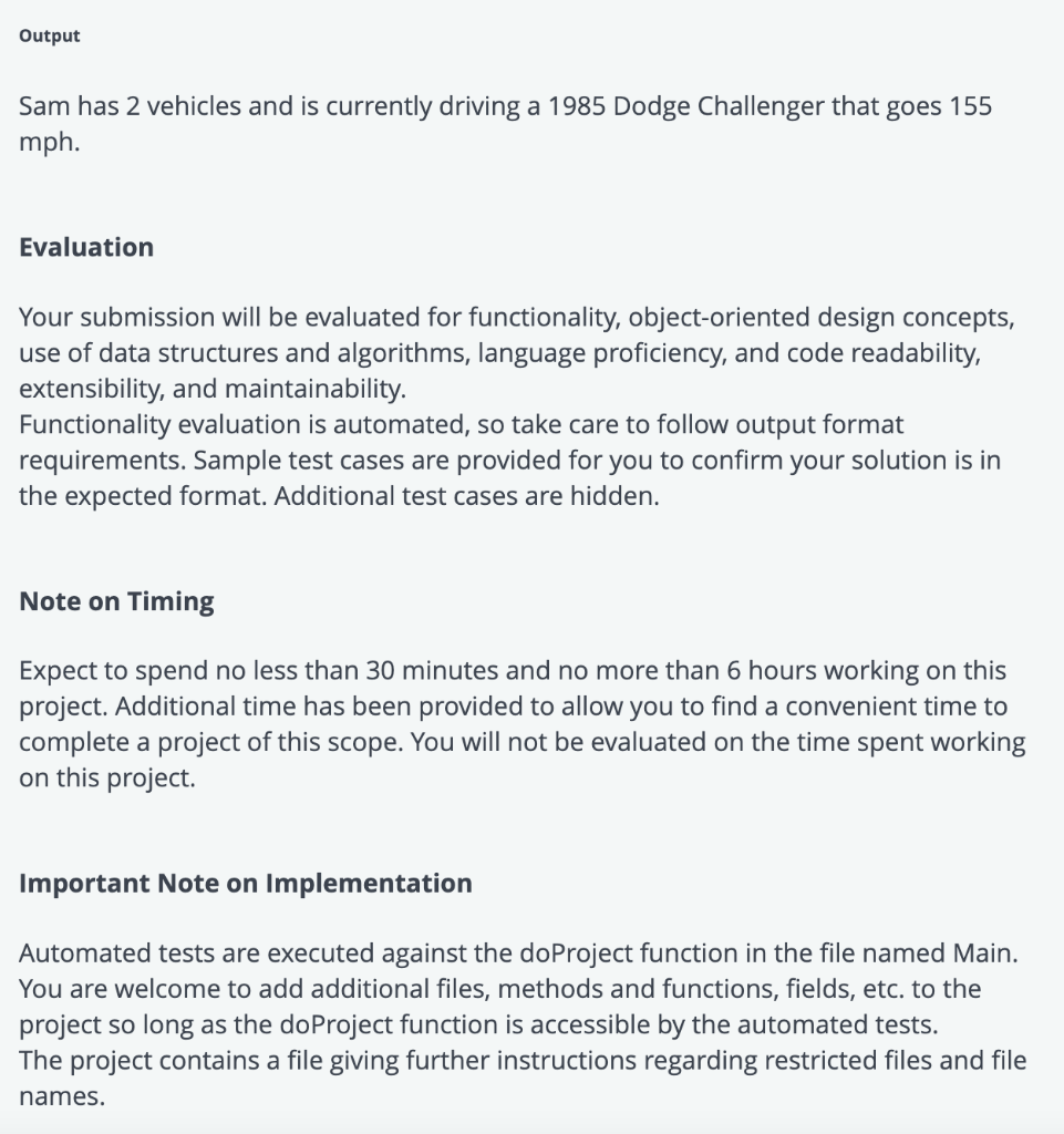Solved 5. Python - Vehicles Project Instructions Before | Chegg.com