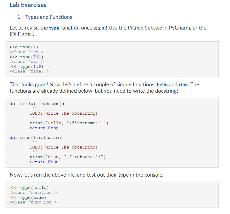 Solved Lab Exercises 1. Types and Functions Let us revisit | Chegg.com