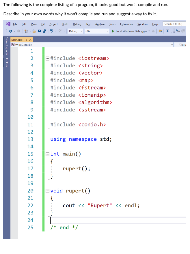 Solved The following is the complete listing of a program, | Chegg.com