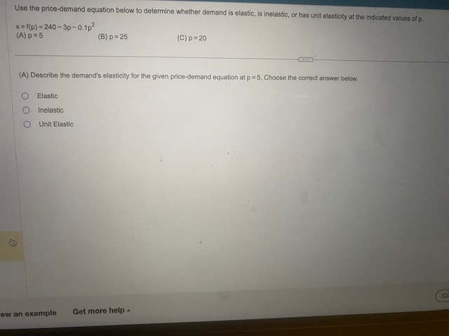 Solved Use the price-demand equation below to determine | Chegg.com