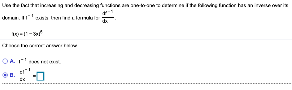 Solved Use the fact that increasing and decreasing functions | Chegg.com