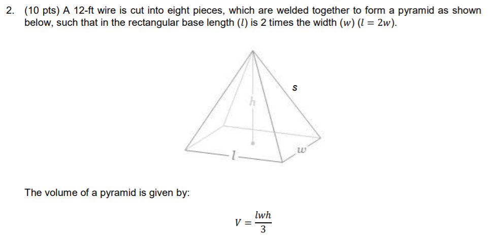 2. (10 pts) A 12-ft wire is cut into eight pieces, | Chegg.com