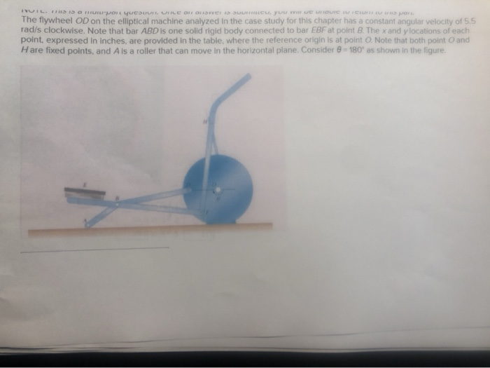 The flywheel OD on the elliptical machine analyzed in