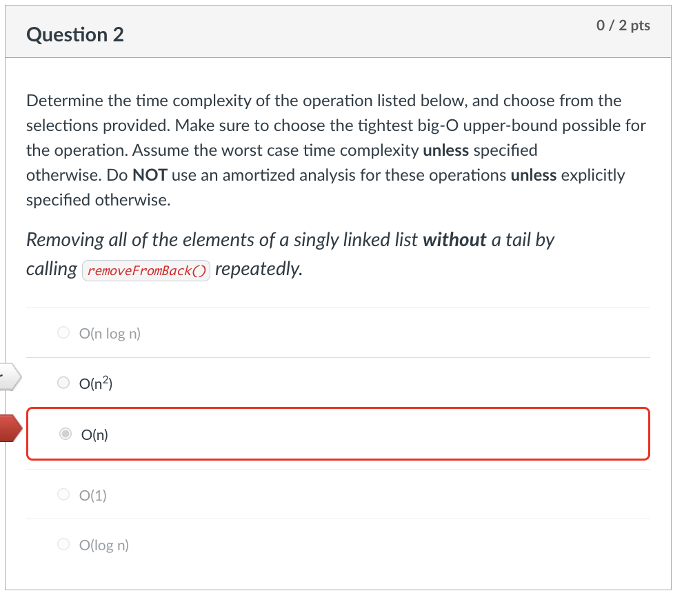 Solved Determine the time complexity of the operation listed | Chegg.com