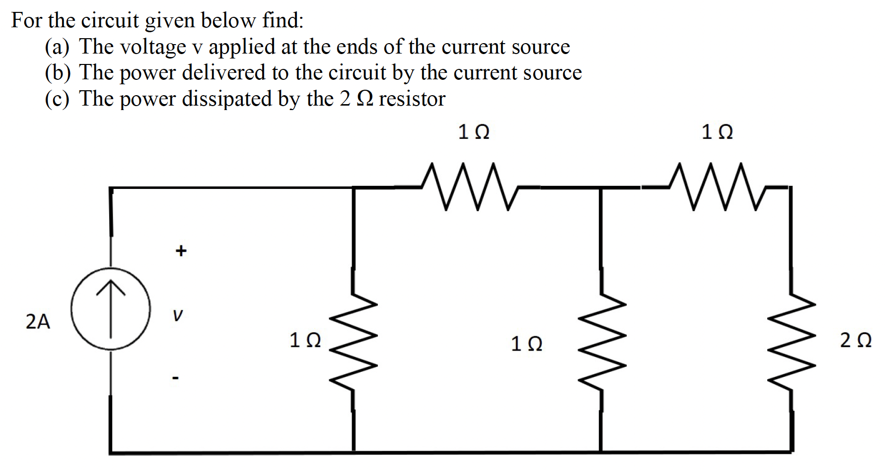 Solved For the circuit given below find: (a) The voltage v | Chegg.com