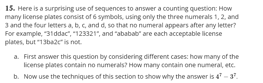 Solved 15. Here is a surprising use of sequences to answer a | Chegg.com