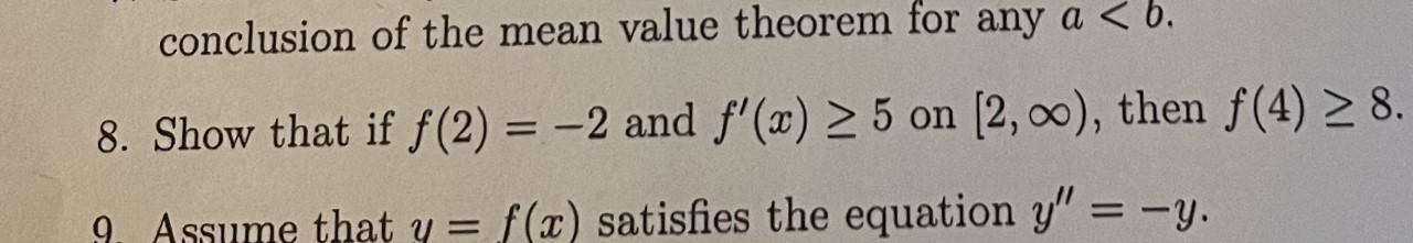 Solved conclusion of the mean value theorem for any a
