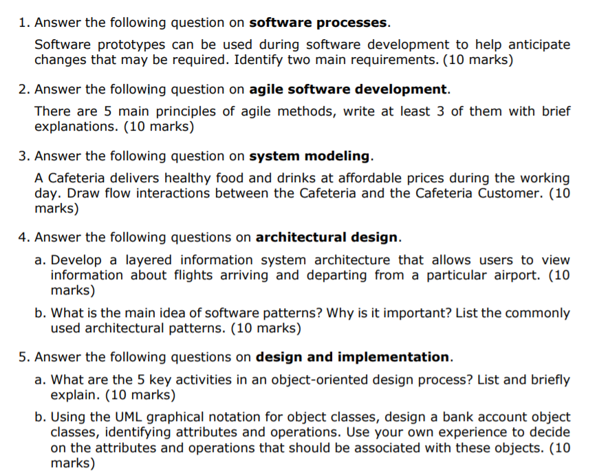 Solved 1. Answer the following question on software | Chegg.com