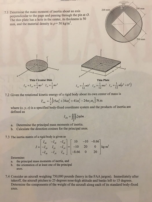 Solved Determine the mass moment of inertia about an axis | Chegg.com