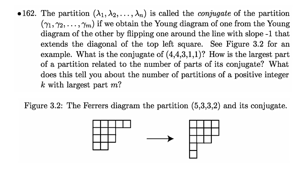 Solved 3.3.3 Ferrers And Young Diagrams And The Conjugate Of | Chegg.com